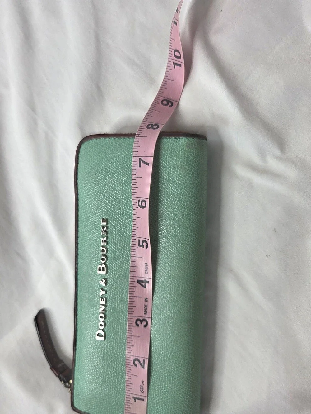 Dooney & Bourke Mint Green Zip-Around Leather Wallet